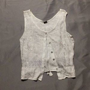 A vintage flowy vest